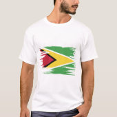Guyana Flag Brush Art T-shirt (Voorkant)