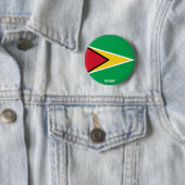 Guyana Flag Charming Patriotic Button (In situ)
