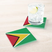 Guyana Flag Glazen Onderzetter (Schuin)