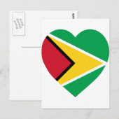 Guyana Flag Heart Briefkaart (Voorkant / Achterkant)