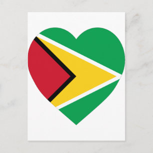 Guyana Flag Heart Briefkaart