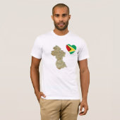 Guyana Flag Heart en Map T-Shirt (Voorkant volledig)