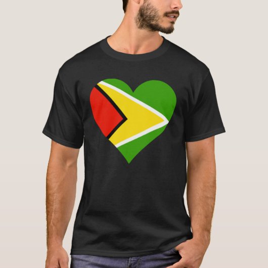 Guyana Flag Heart Guyana Love Guyana T-shirt (Voorkant)