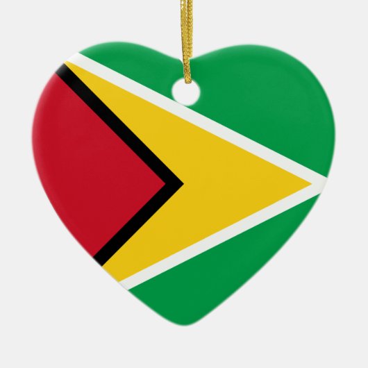 Guyana Flag Heart Keramisch Ornament (Voorkant)