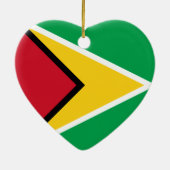 Guyana Flag Heart Keramisch Ornament (Achterkant)
