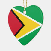 Guyana Flag Heart Keramisch Ornament (Links)