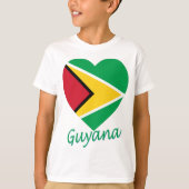 Guyana Flag Heart T-shirt (Voorkant)