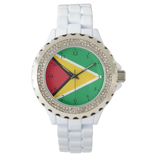 Guyana Flag Horloge (Voorkant)