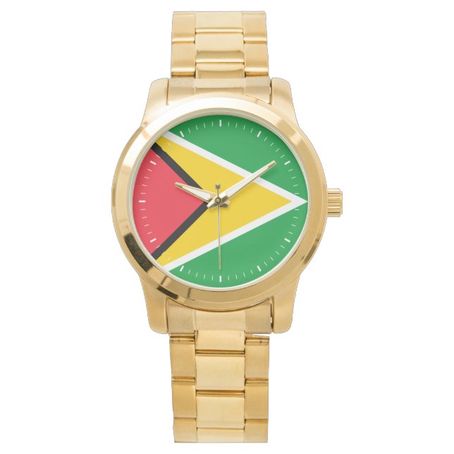 Guyana Flag Horloge (Voorkant)