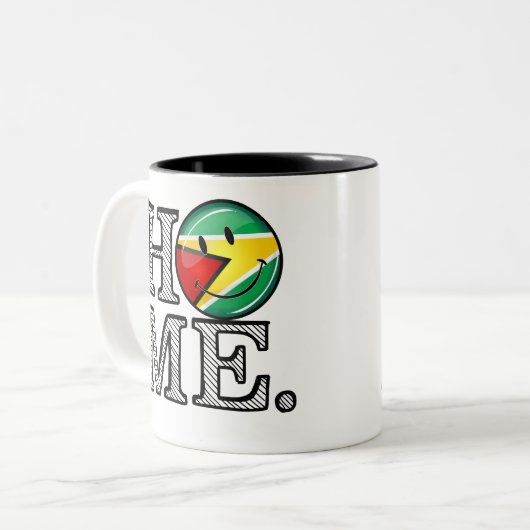 Guyana Flag Housewarmer Tweekleurige Koffiemok (Voorkant links)