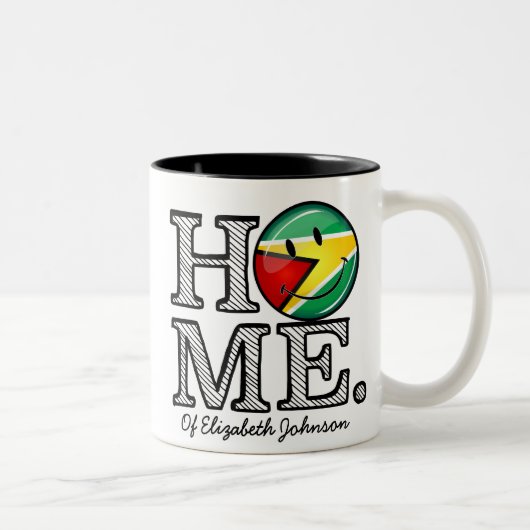 Guyana Flag Housewarmer Tweekleurige Koffiemok (Rechts)