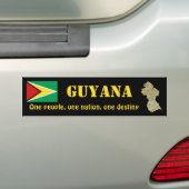 Guyana Flag + Map Bumpersticker (Op auto)