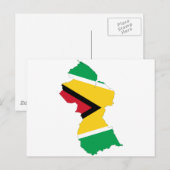 Guyana Flag Map GY Briefkaart (Voorkant / Achterkant)