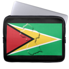 GUYANA Flag Map Patriotic Computer BLACK Laptop Sleeve