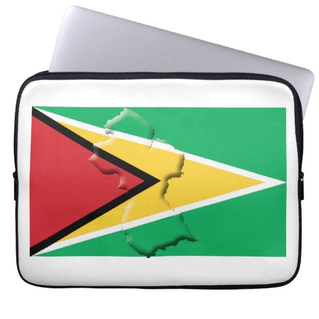 GUYANA Flag Map Patriotic Computer WHITE Laptop Sleeve (Voorkant)
