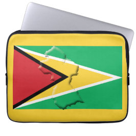 GUYANA Flag Map Patriottic Computer YELLOW Laptop Sleeve