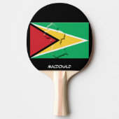 GUYANA FLAG & MAP Persoonlijk zwart Tafeltennisbatje (Voorkant)