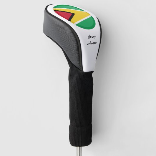 Guyana Flag & Monogrammed Golf Clubs Hoesjes Golfheadcover (Schuin)