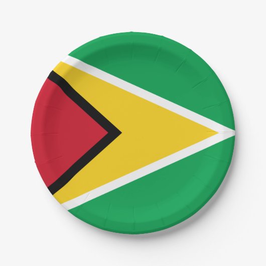 Guyana flag papieren bordje (Voorkant)