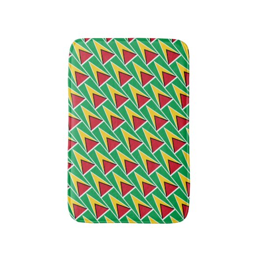 GUYANA FLAG Patriotic Geometric Modern Guyanese Badmat (Voorkant Verticaal)