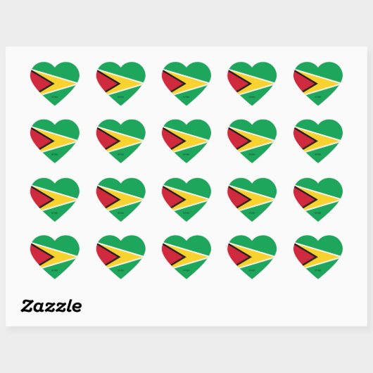 Guyana Flag Patriotic Hart Sticker (Vel)