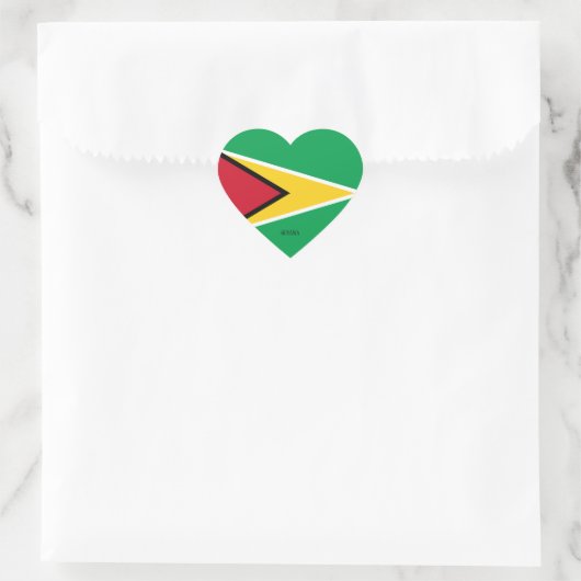 Guyana Flag Patriotic Hart Sticker (Tas)