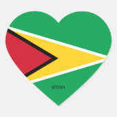 Guyana Flag Patriotic Hart Sticker (Voorkant)