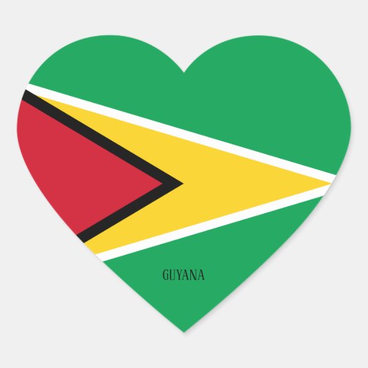 Guyana Flag Patriotic Hart Sticker (Voorkant)
