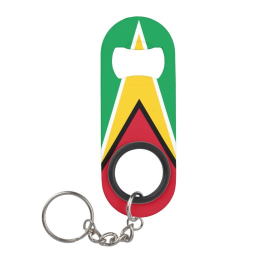 Guyana Flag Red Green Yellow White Patriotic Mini Flessenopener (Voorkant)