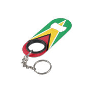 Guyana Flag Red Green Yellow White Patriotic Mini Flessenopener (Achterkant Gekanteld)