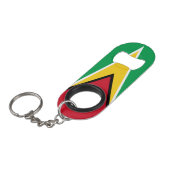 Guyana Flag Red Green Yellow White Patriotic Mini Flessenopener (Voorkant Gekanteld)