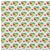 Guyana Flag Red Heart mode Fabric/Guyana Stof (Swatch)