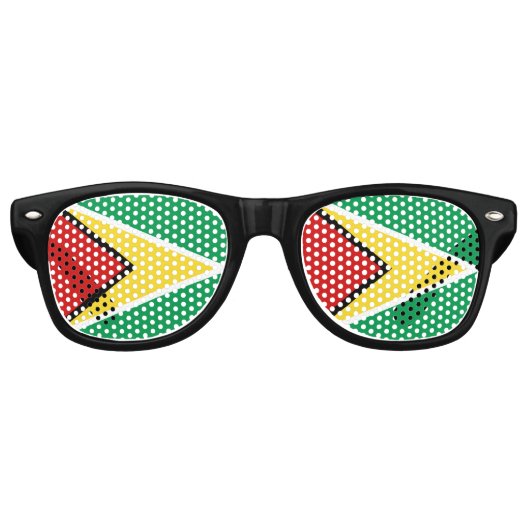 Guyana Flag Retro Zonnebril (Voorkant)