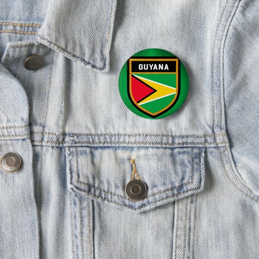 Guyana Flag Ronde Button 5,7 Cm (In situ)