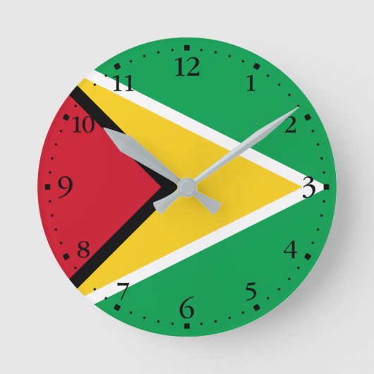 Guyana Flag Ronde Klok (Voorkant)