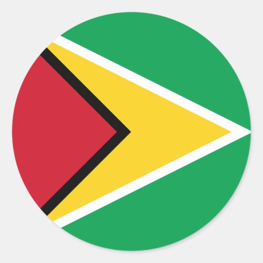 Guyana Flag Ronde Sticker (Voorkant)