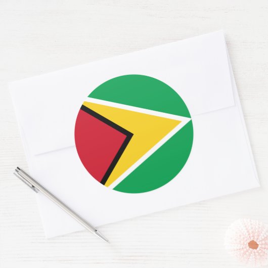 Guyana Flag Ronde Sticker (Envelop)