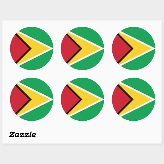 Guyana Flag Ronde Sticker (Vel)