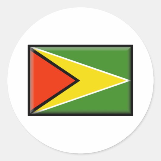 Guyana Flag Ronde Sticker (Voorkant)