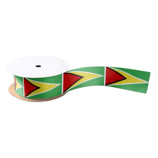 Guyana Flag Satijnen Lint (Spoel)