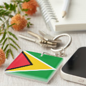 Guyana Flag Sleutelhanger (Voorkant Rechts)
