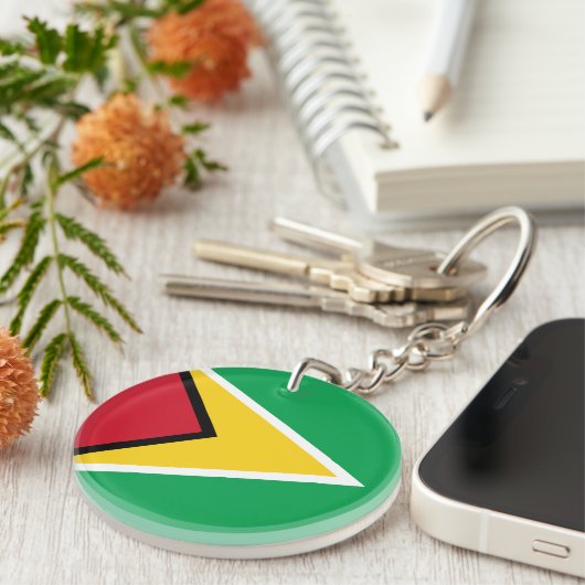 Guyana Flag Sleutelhanger (Voorkant Rechts)