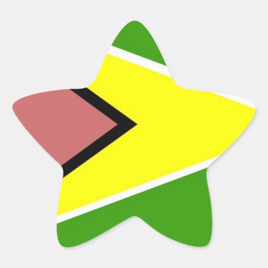 Guyana Flag Ster Sticker (Voorkant)