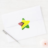 Guyana Flag Ster Sticker (Envelop)