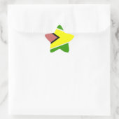 Guyana Flag Ster Sticker (Tas)
