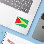 Guyana Flag Sticker (Laptop met iPhone)