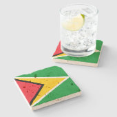 Guyana Flag Stone Onderzetter (Zijkant)
