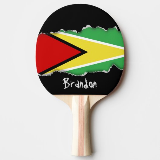 Guyana Flag Tafeltennisbatje (Voorkant)