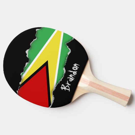 Guyana Flag Tafeltennisbatje (Zijkant)