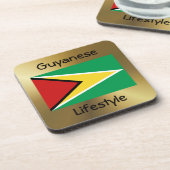 Guyana Flag+Text Onderzetter (Linkerzijde)